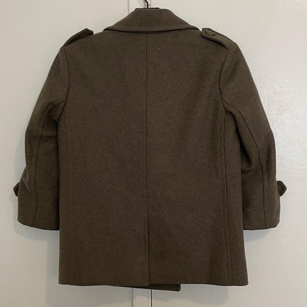 Gryphon New York Olive Shrunken Wool Pea Coat Double Breasted Size XS - Picture 9 of 12